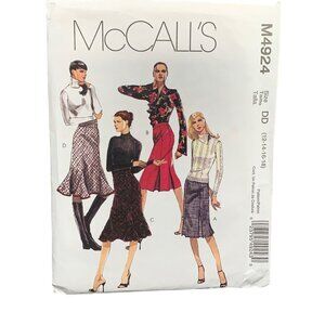 McCalls M4924 Sewing Pattern Misses Skirts Size 12-14-16-18 uncut